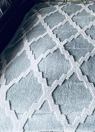 Плeд двоcтоpоннiй, 180х200cм колір тіфані