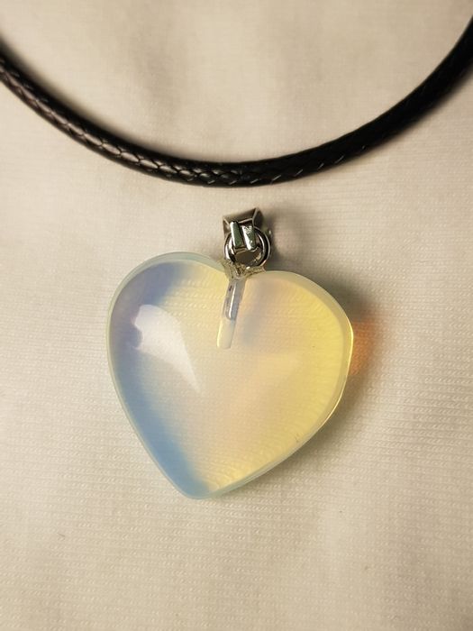 Colar pendente pedra cristal coração * várias pedras