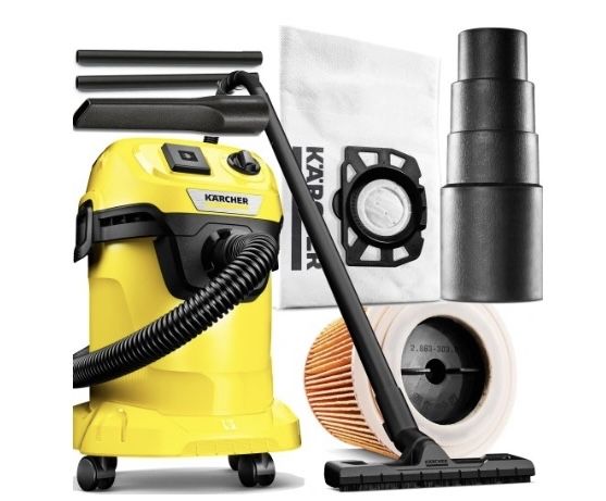 Пылесос с розеткой KARCHER WD 3 p сервис столярка инструмент опт