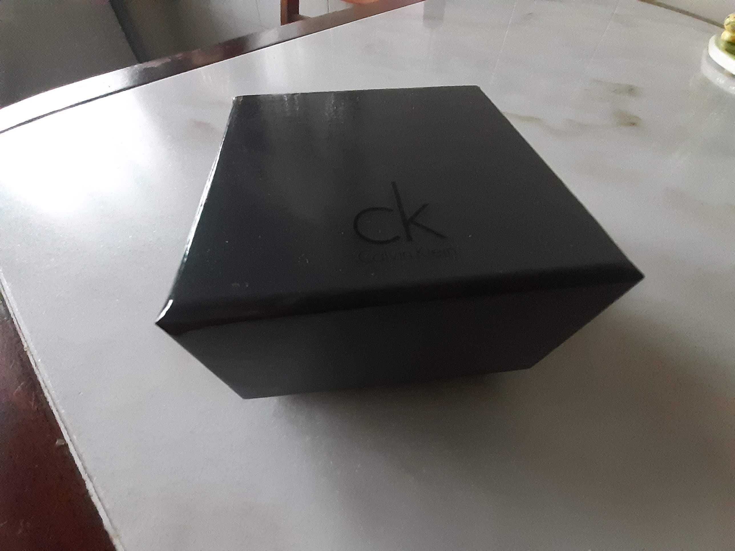 Anel original Calvin Klein, aço inoxidável dourado, NOVO