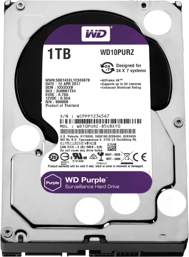 Жорсткий диск Western Digital WD Purple WD10PURX 1TB