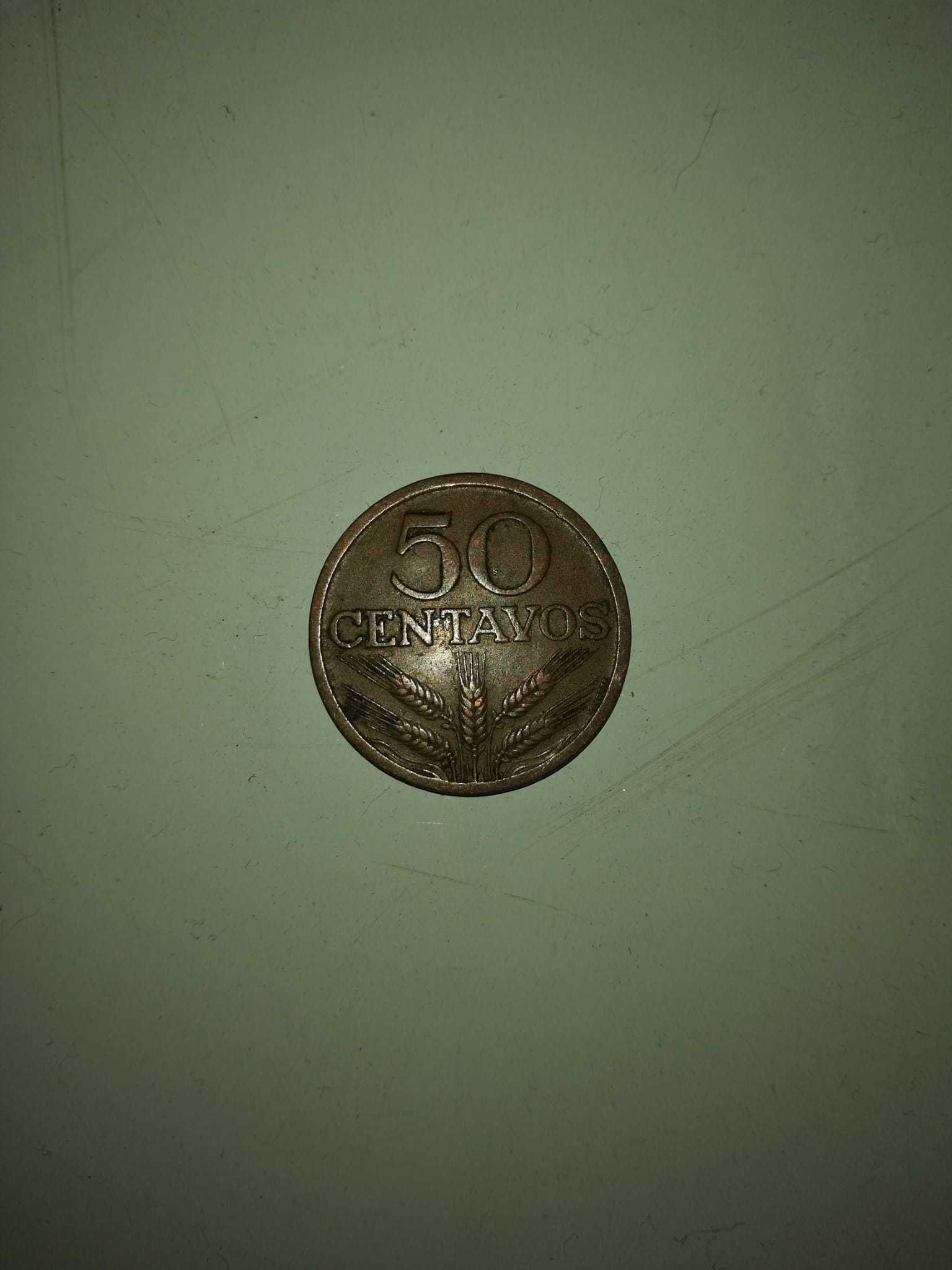 Moedas de 50 centavos em bronze de 1969 a 1979