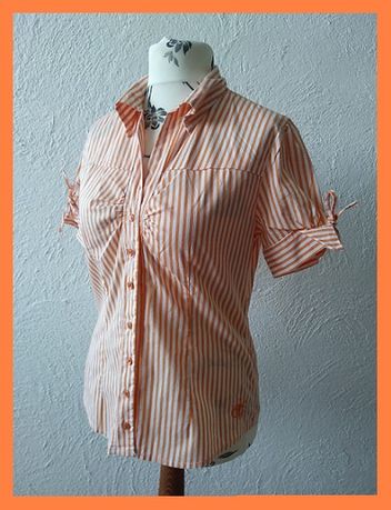 NOWA koszula bluzka damska 42 XL żywe kolory w paski wiązany rękaw