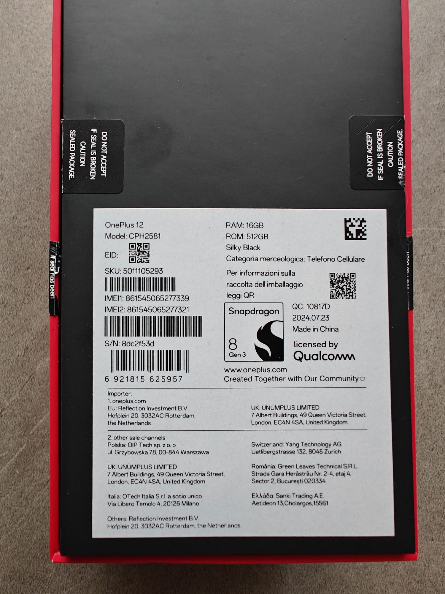 Oneplus 12 16/512GB Gwarancja 2026 bdb stan