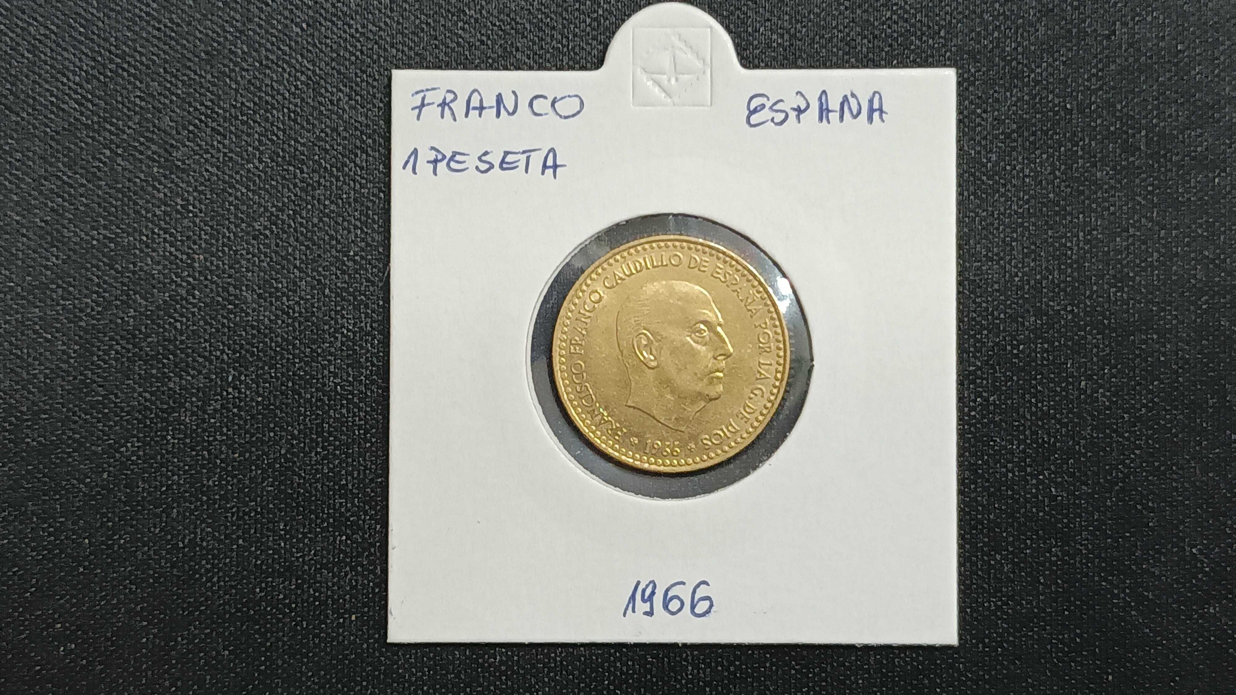 Moneta Hiszpania Franco 1 PESETA 1966* Stan.!