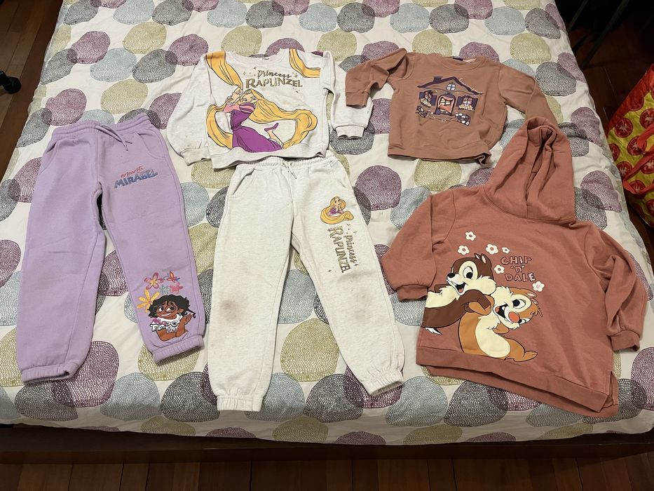 Lote Roupa Menina 5-6 anos Calças e Sweats