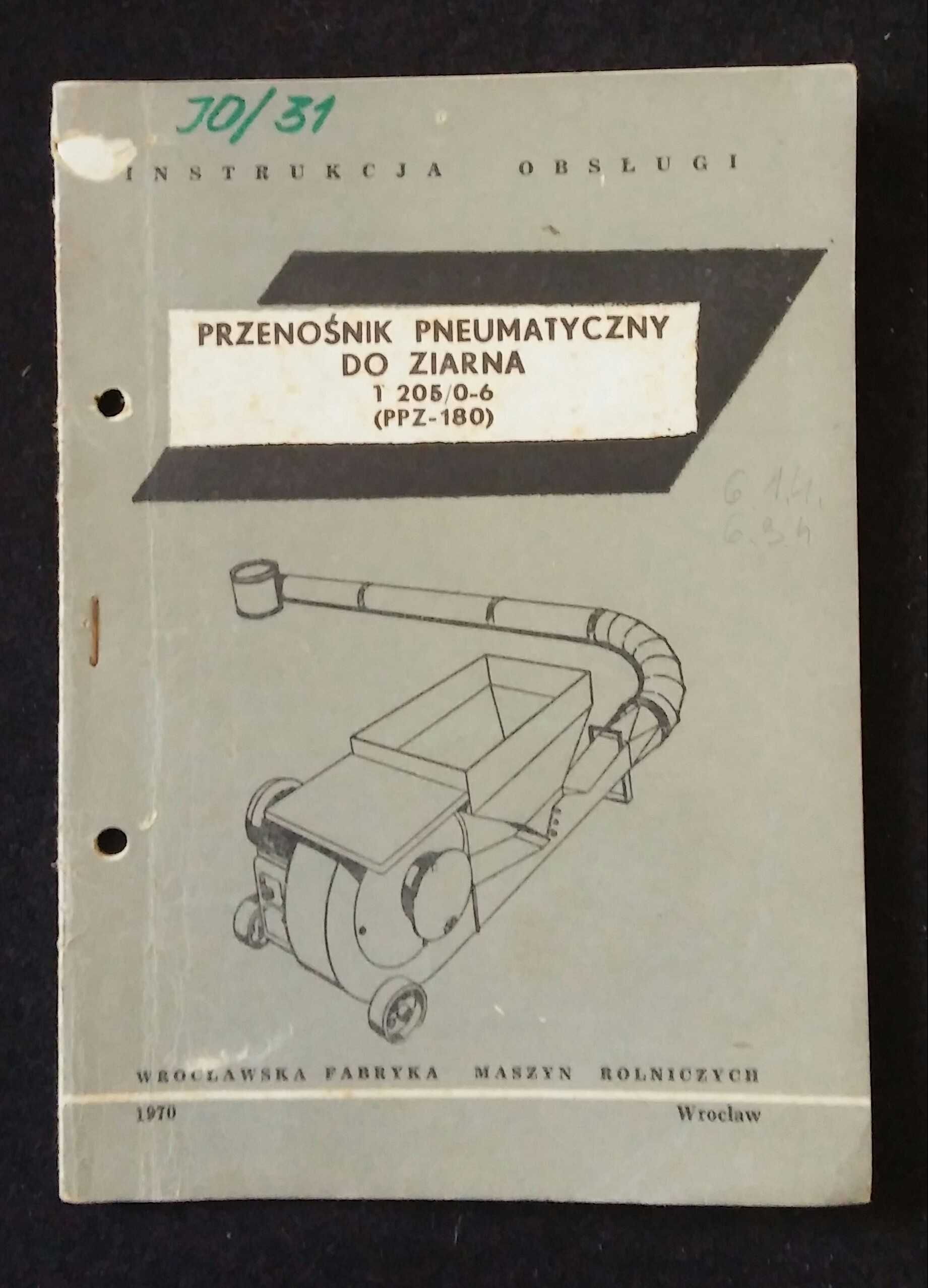 przenośnik pneumatyczny ziarna zboża T 205 PPZ-18 katalog  instrukcja