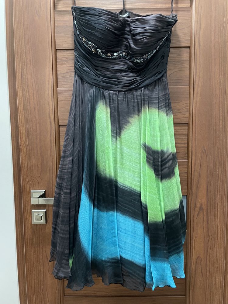 Jedwabna sukienka midi rozmiar 40