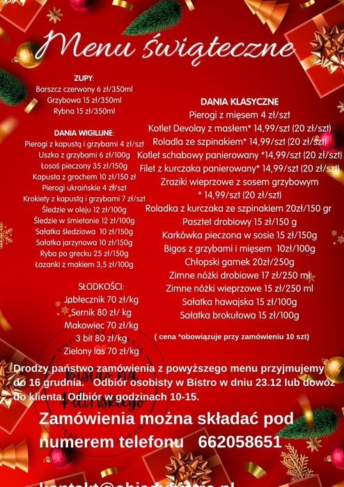 Catering świateczny/Pierogi wigilia