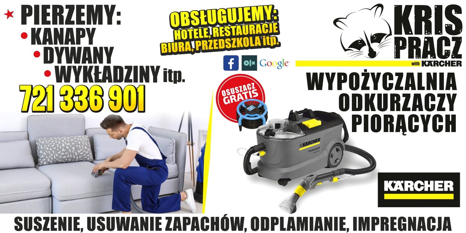 Karcher,Pranie tapicerki,kanapy,narożnika,wykładziny,dywanu,foteli,sof