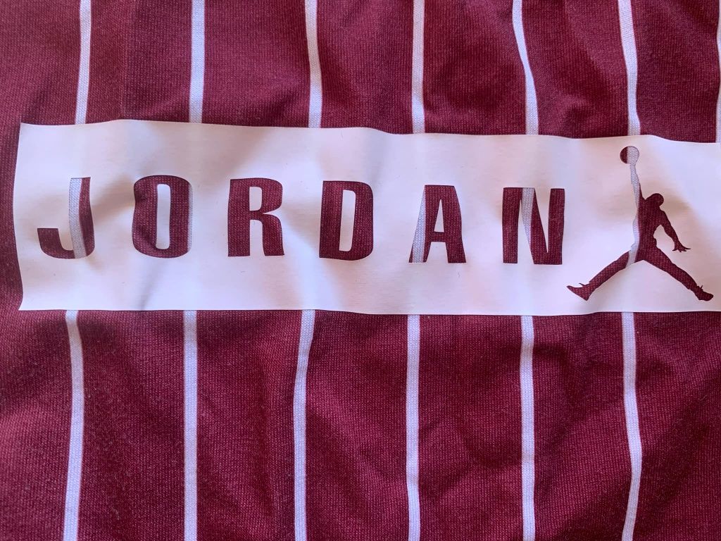Koszulka Jordan – oryginalna, 100% bawełna, bordowa w paski