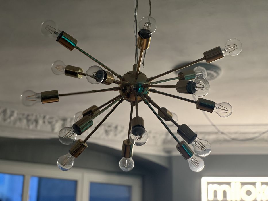 Lampa wiszaca sufitowa złota led