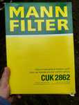 Є 2, Фільтр салону вугільний MANN filter CUK 2862, ціна вказана за1