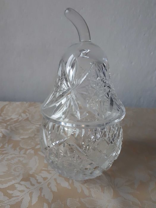 gruszka cukiernica kryształowa lata PRL