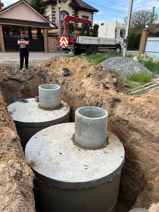 Дренаж НЕДОРОГО! Дренажные работы, траншеи, септик. Бетонные кольца