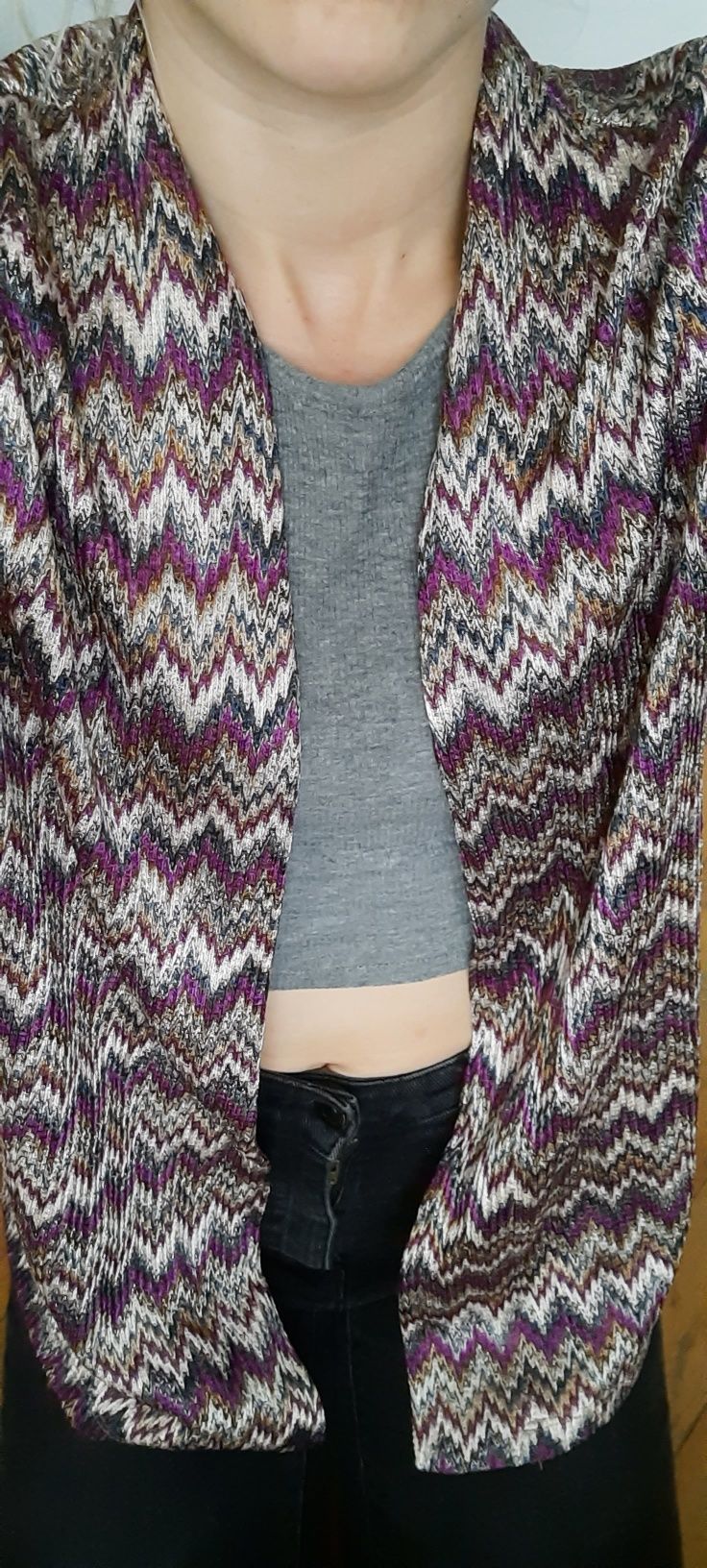 Marynarka sweterkowa vintage hippie 36 s