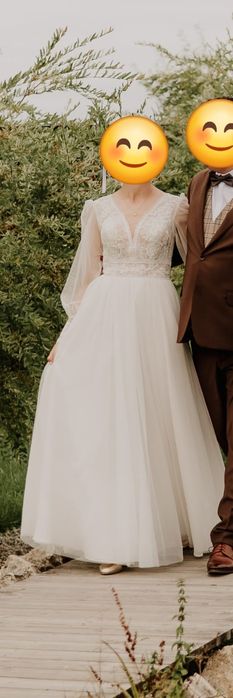 Suknia ślubna boho retro - rozm. 36