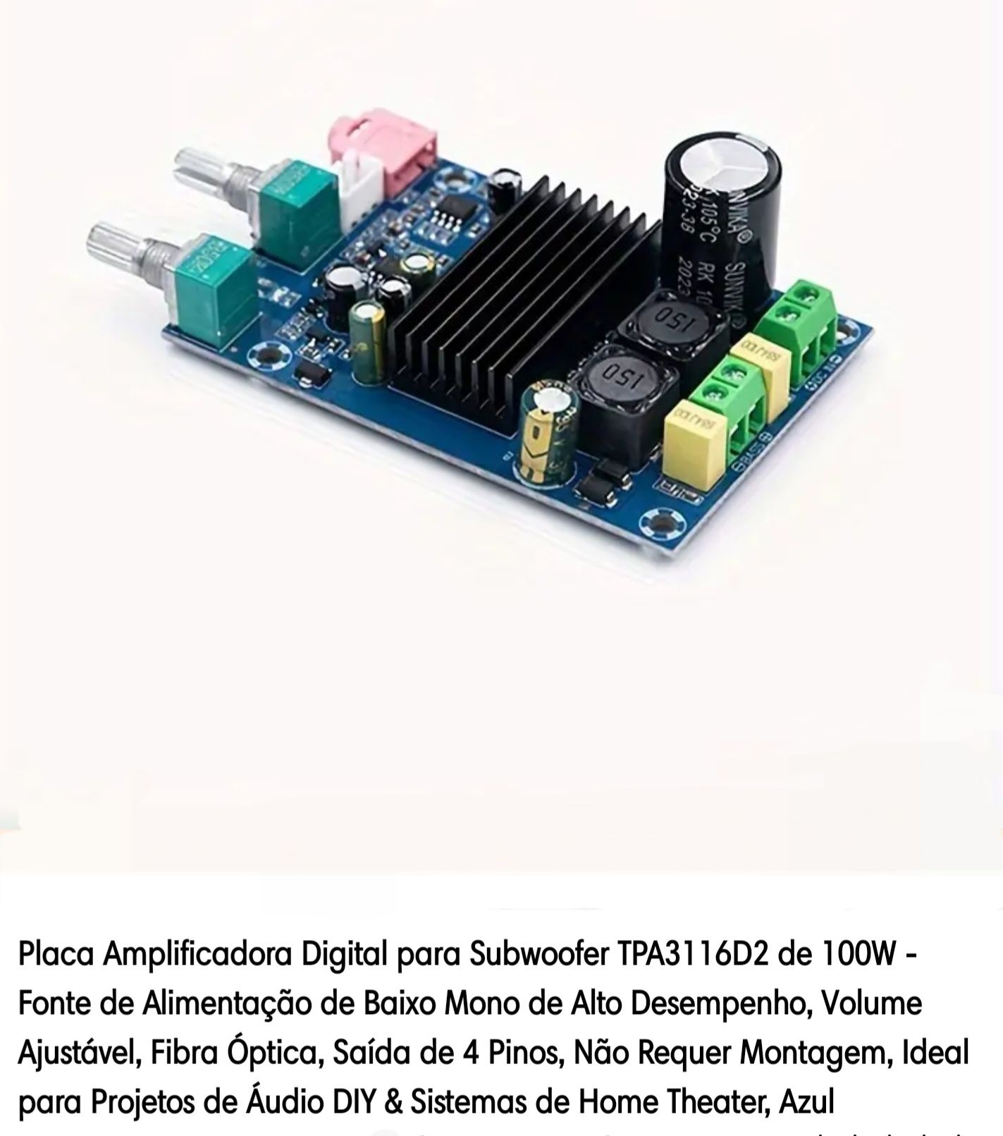 Mini amplificador para subwoofer de automóvel novo