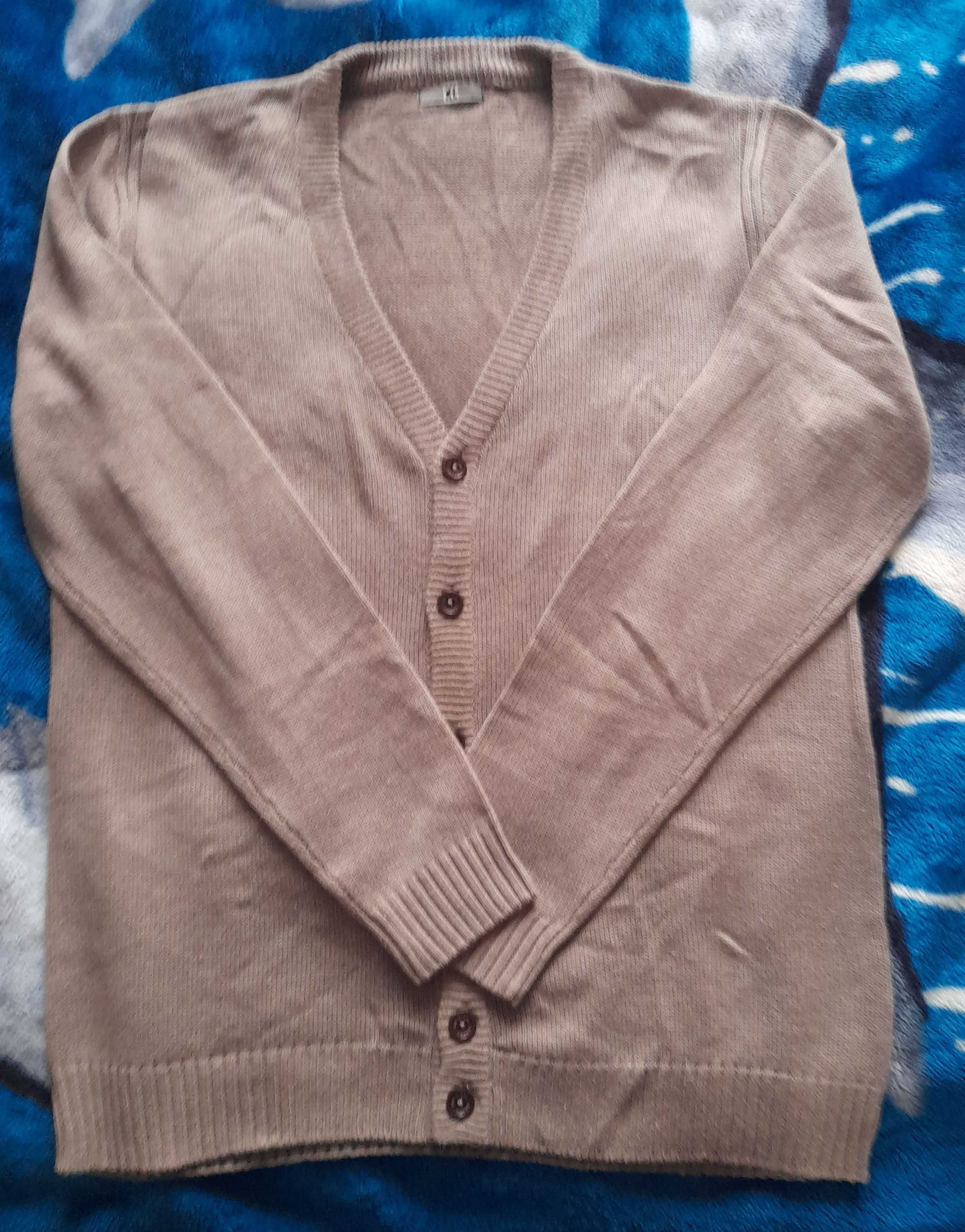 Sweter męski rozpinany cappuccino