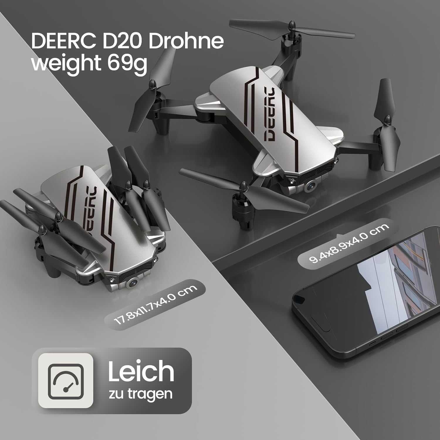 DEERC D20 dron z kamerą HD