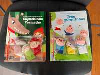 Livros Fantoches Dedos - Capuchinho Vermelho / Três Porquinhos (NOVOS)
