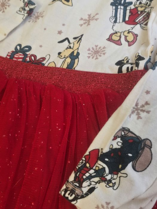 Sukienka świąteczna tiul brokat Myszka Miki 116