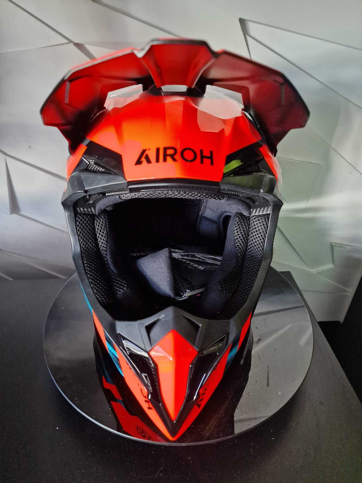 Kask cross Airoh Wraaap Cyber Orange Gloss 'S 'M 'L 'XL sklep GRATISY!