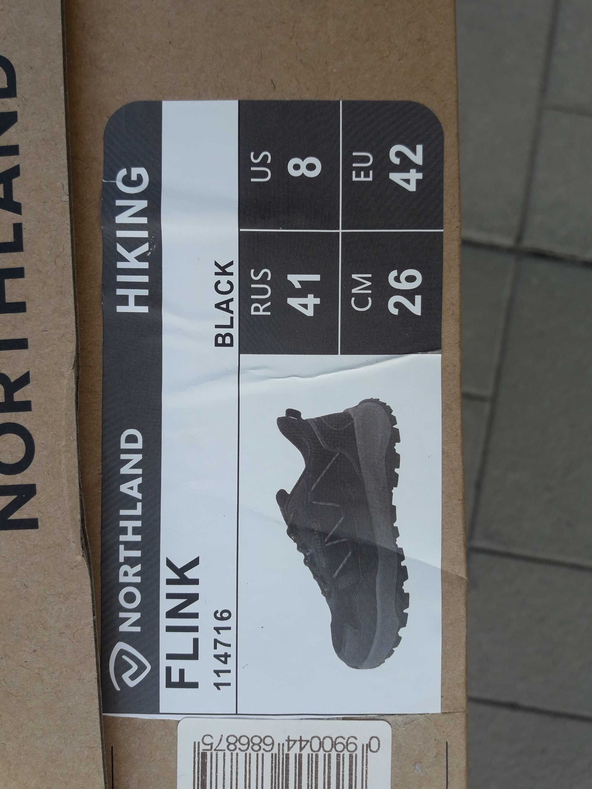 Кросівки "NORTHLAND" FLINK чорні, , нові, 42 EU, US 8, 26 см.