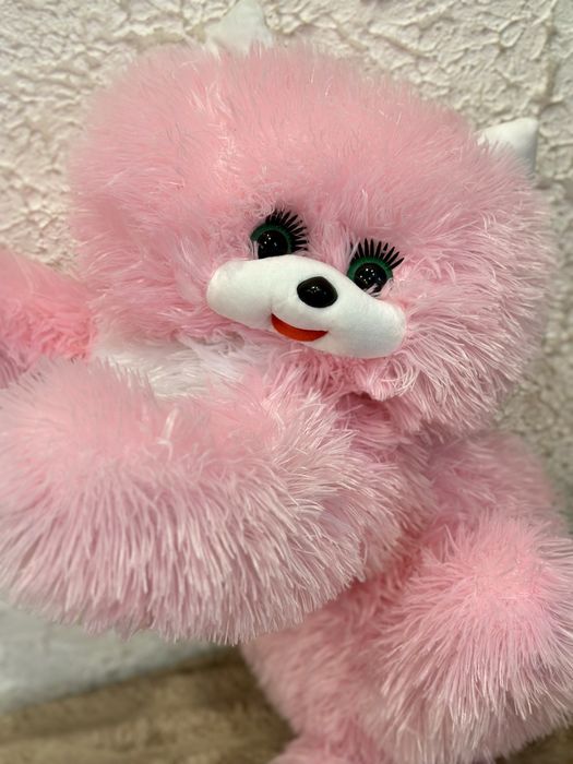М’яка іграшка — рожева пухнаста кицька, 50 см.