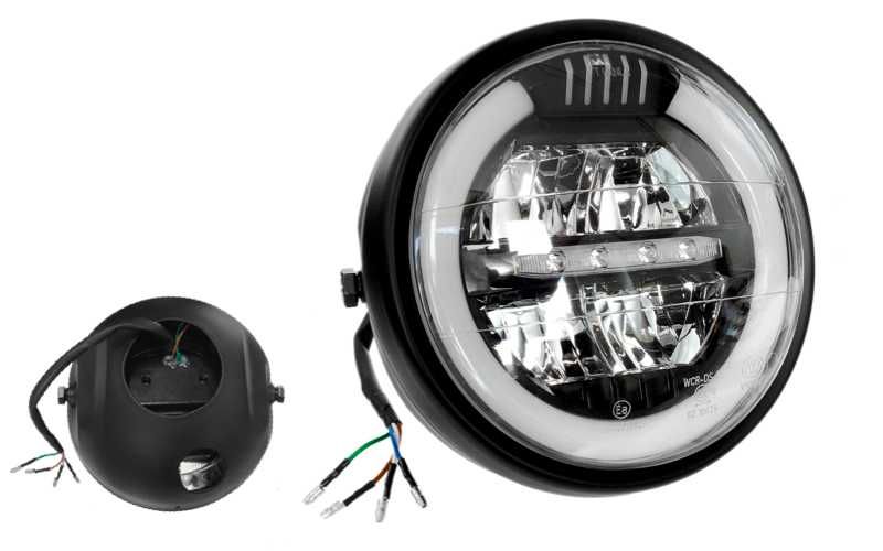 Reflektor Lampa  LED Motorower Motocykl Caffe Racer Bober