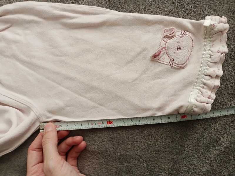 Spodnie z falbanką piżamka bawełna 9-12 miesięcy 74-80cm #1202