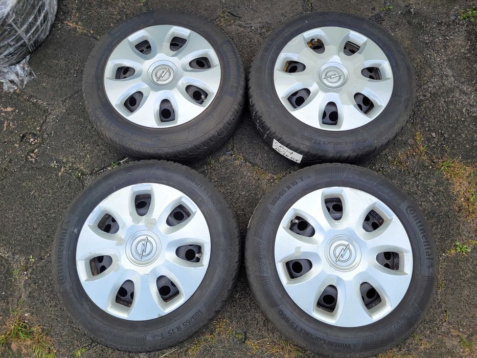 Koła zima zimowe 15 ET35 4X100 Opel Corsa D E 185/65/15 TMPS Kołpak