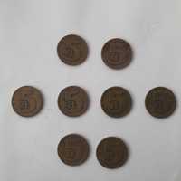 5 zł 1975,1976,1977 zestaw 8 szt PRL moneta obiegowa