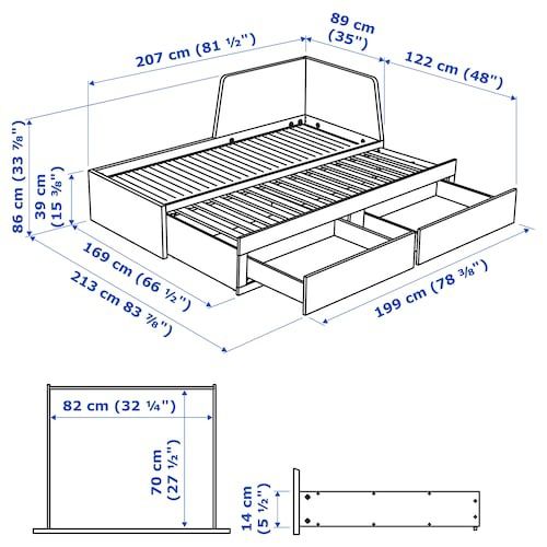 Łóżko leżanka Ikea Flekke jak hemnes brimnes rozkładane białe dowóz