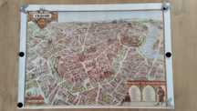 Plakat Kraków stara mapa plan miasta duży unikat