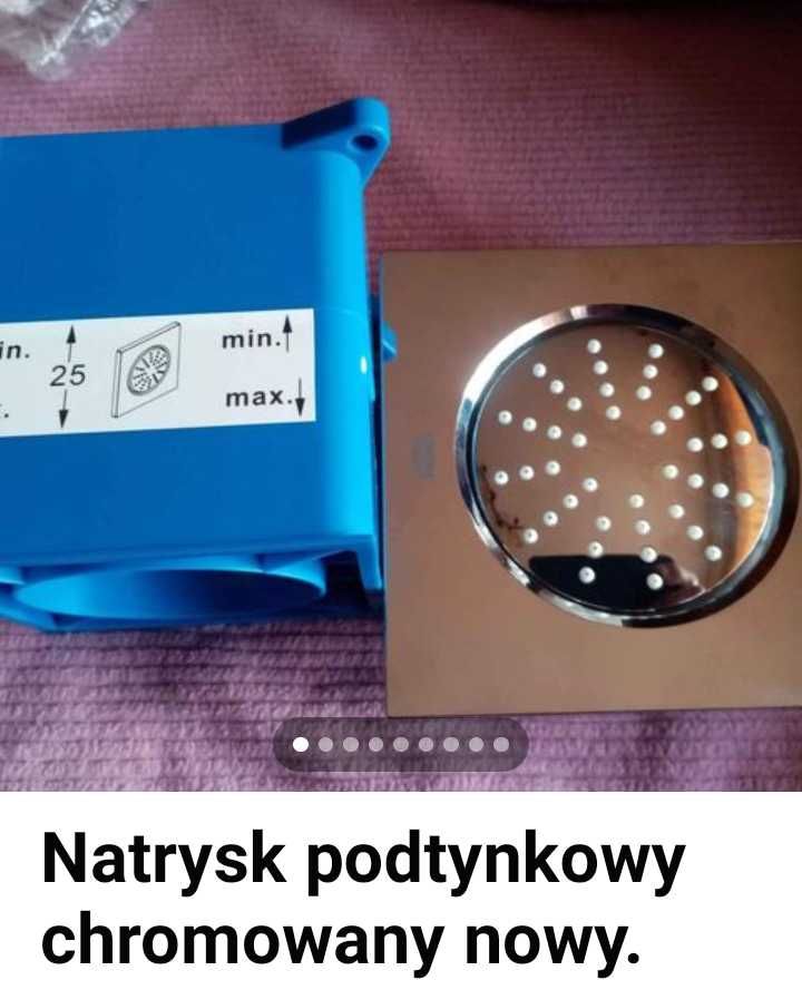 Natrysk podtynkowy chromowany nowy