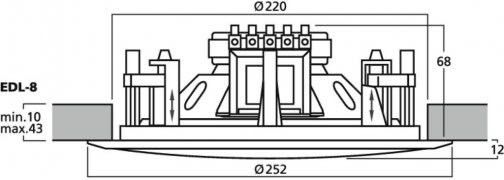 Głośnik sufitowy Monacor EDL-8 PA 100V ścienny