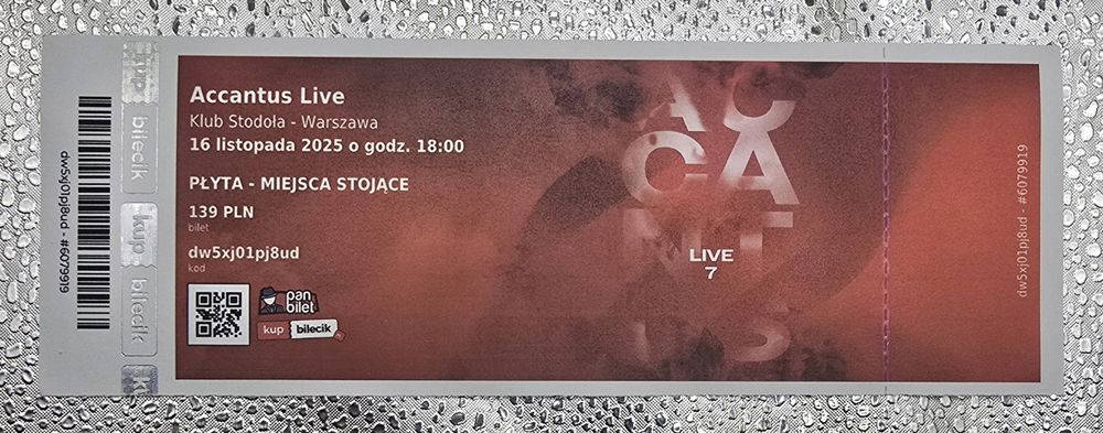 Accantus Live Bilet na koncert Warszawa Stodoła 16.11.2025 okazja