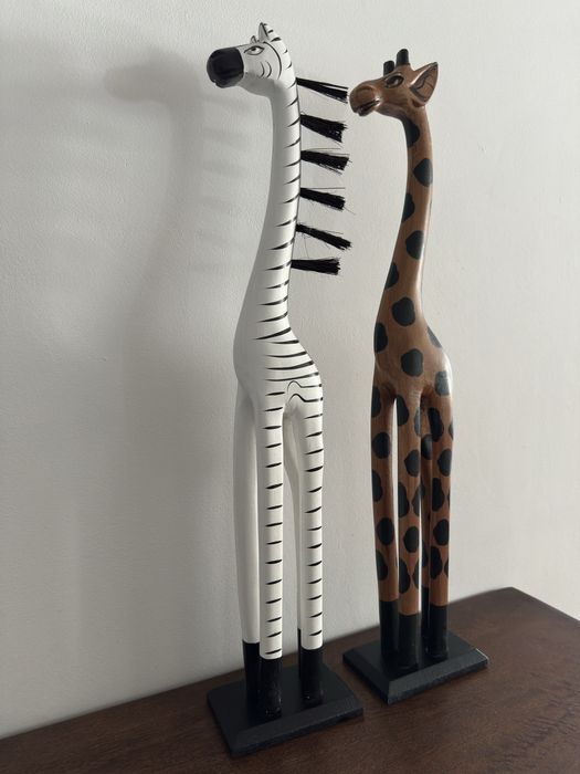 Stojące ozdoby afrykańskie - żyrafa i zebra