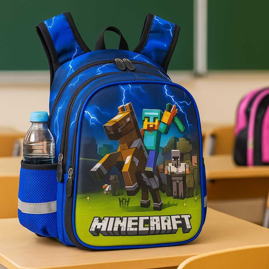 Шкільний рюкзак для хлопчика Minecraft.Портфель в школу 1 2 3 4 5 клас