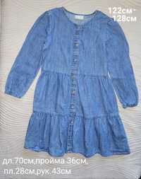 Платье джинс,вискоза,трикотаж р.122-128см