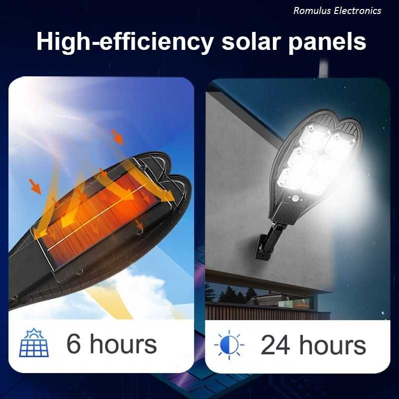 Solarna lampa zewnętrzna z czujnikiem ruchu, zmierzchu i pilotem