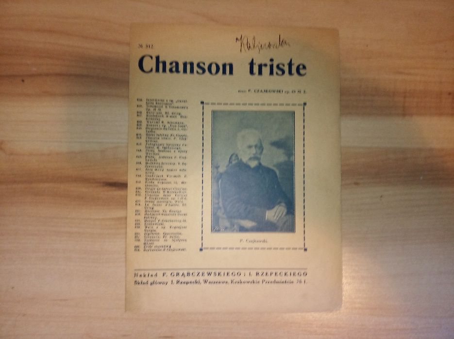 Nuty miniaturowe Chanson triste Czajkowski nr 312 nuty