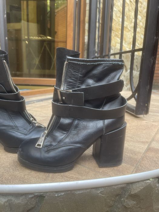 Ботинки на меху кожа