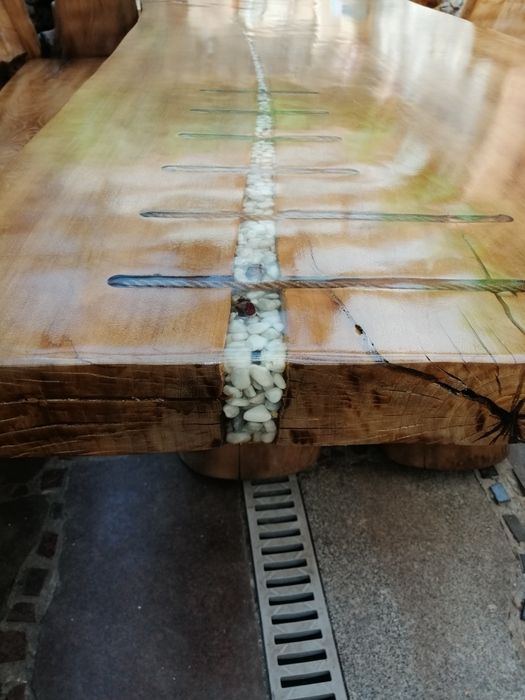 Meble ogrodowe 360x120 dębowe jesionowe
