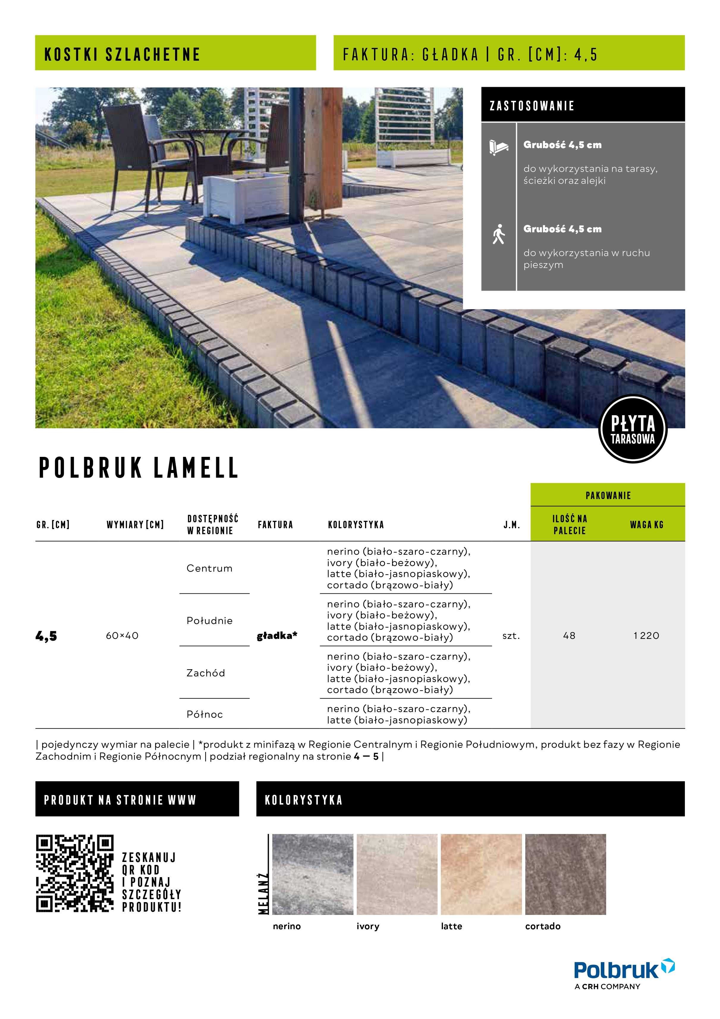 Płyta Tarasowa Polbruk Lamell 60x40 Nerino Latte Ivory Cortado Stalowy