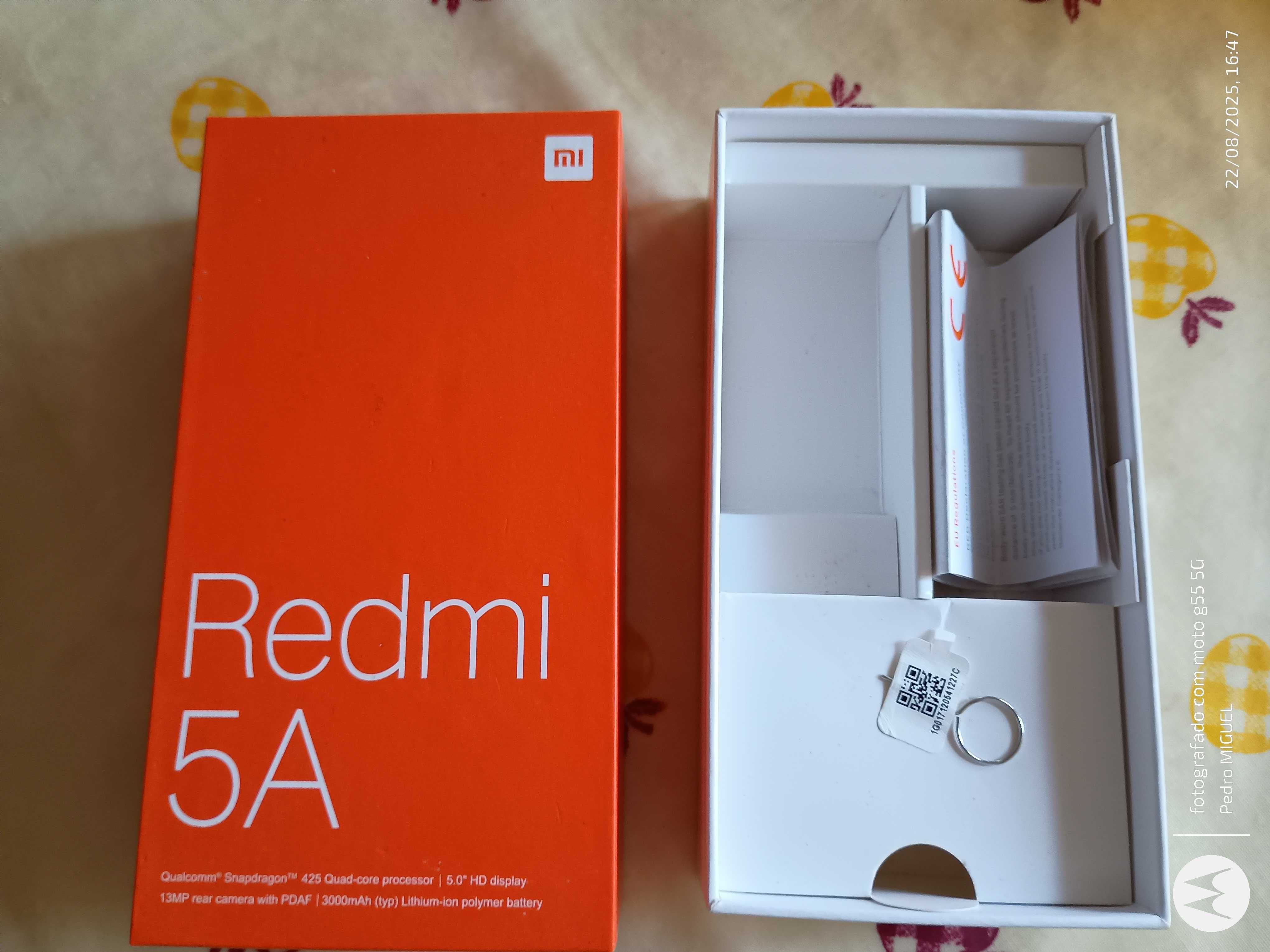 Xiaomi Redmi 5A + Carregador c/ cabo + Capa livro
