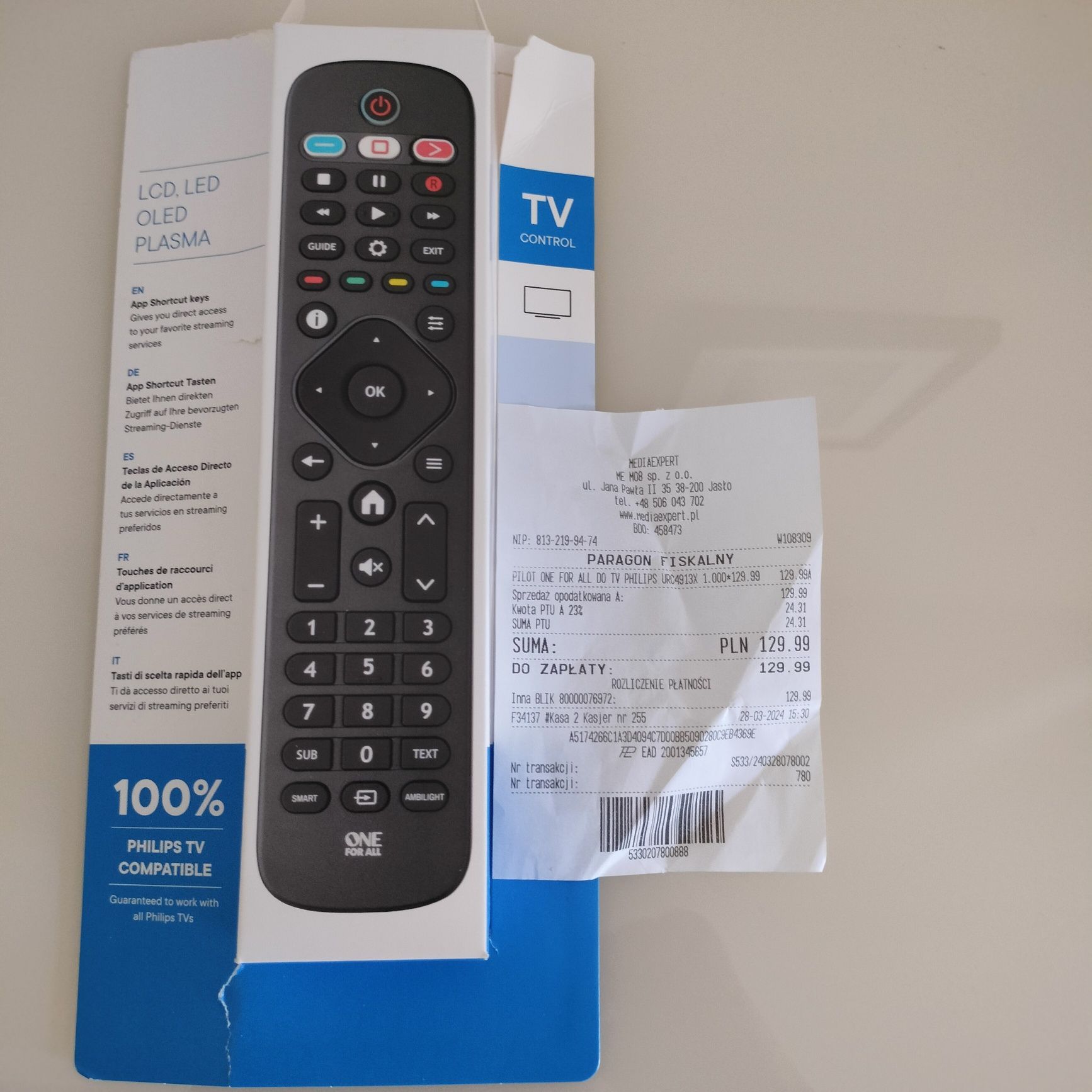 Pilot TV Philips Nowy