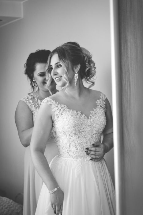 Suknia ślubna Akemi Gala  koronka i muślin - okazja