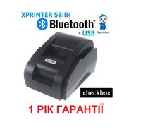 Принтер чеків Xprinter XP-58IIH Bluetooth + USB 5890K 58мм, без обрізу